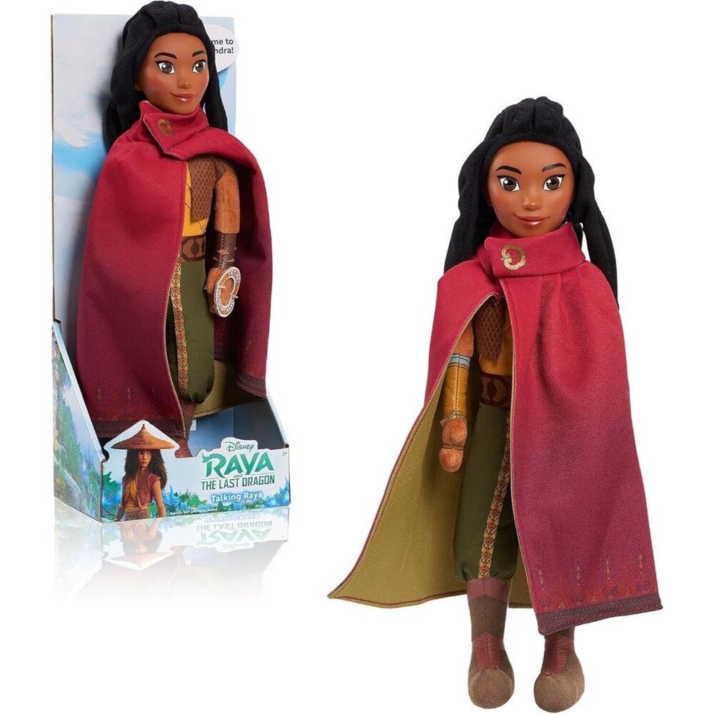 Disney's Raya and the Last Dragon Talking Raya 14 Inch Interactive Plush Cape